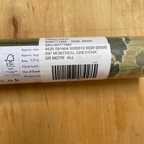 Anthropologie Montreal Wallpaper Charcoal Grey Motif Artist William Morris - Picture 7 of 11